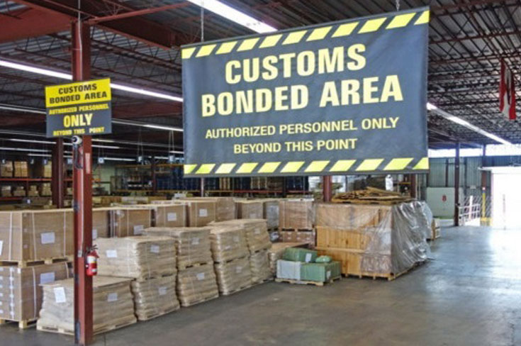 Is a bonded area the same as a bonded warehouse?